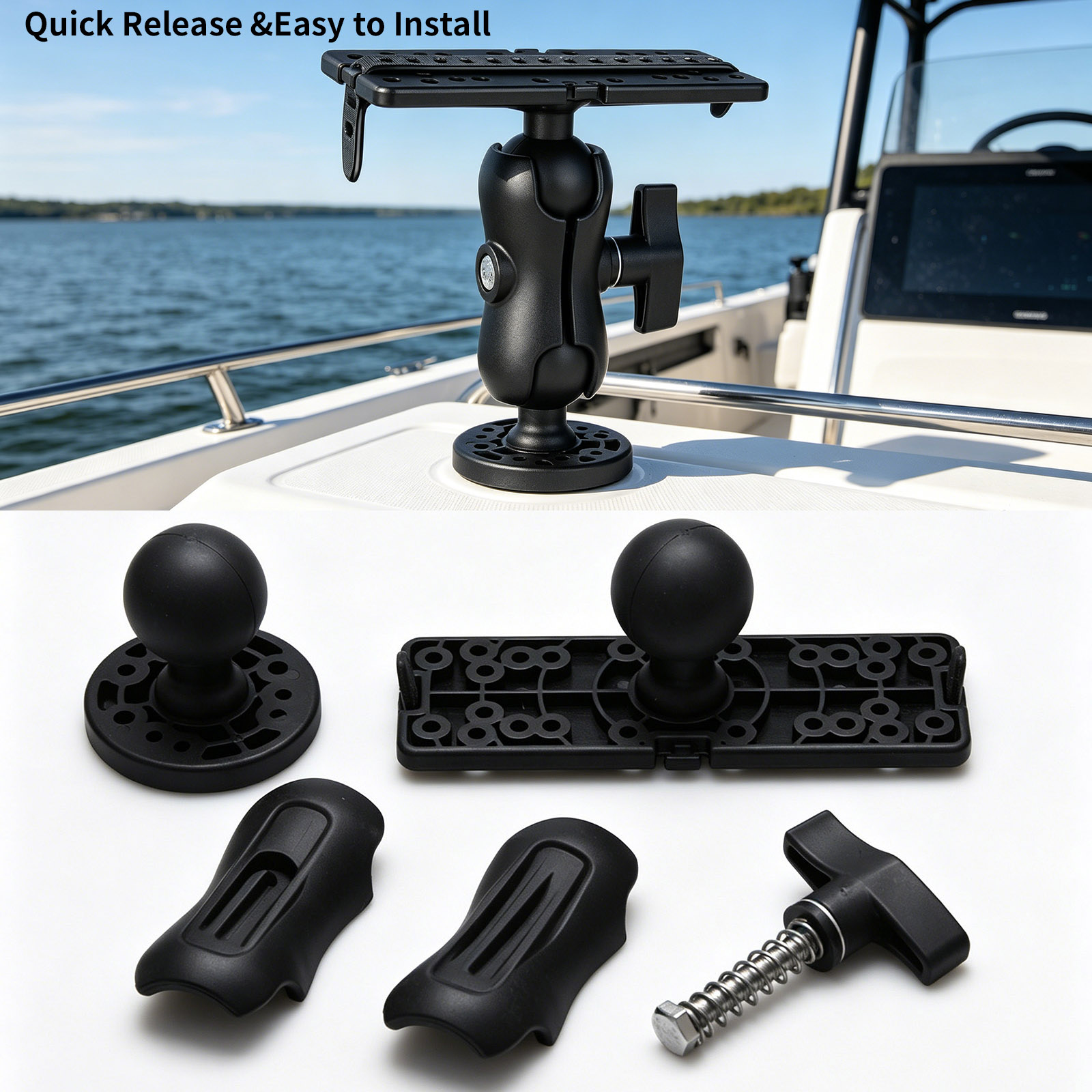 Fish Finder Mount - 360 ° Dudukan Fish Finder yang